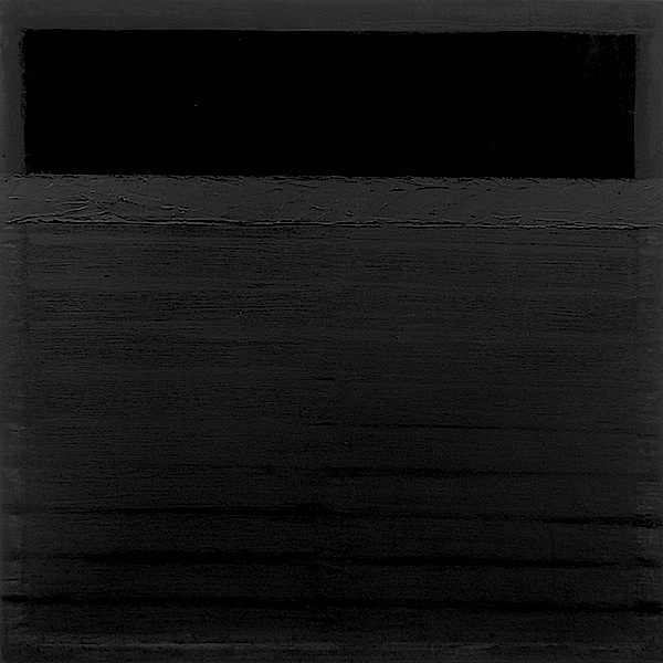 Jochen P. Heite: Komposition, o.T. [#1], 2014/15, 
pigment sieved, graphite, oil pastel, oil on canvas, 100 x 100 cm

